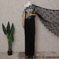Jet Black French Chantilly Lace Saree