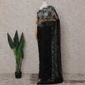 Jet Black French Chantilly Lace Saree