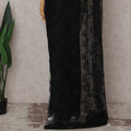 Jet Black French Chantilly Lace Saree