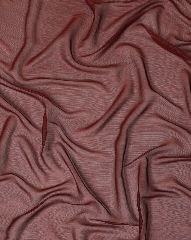 Maroon Plain Synthetic Chiffon Fabric 110 Cms Width India-D27745