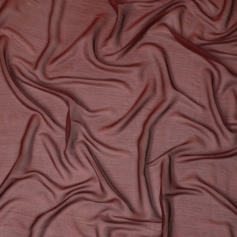 Maroon Plain Synthetic Chiffon Fabric 110 Cms Width India-D27745