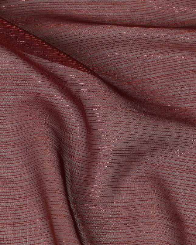 Maroon Plain Synthetic Chiffon Fabric 110 Cms Width India-D27745