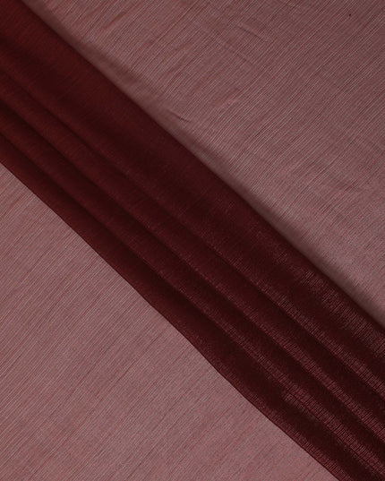 Maroon Plain Synthetic Chiffon Fabric 110 Cms Width India-D27745