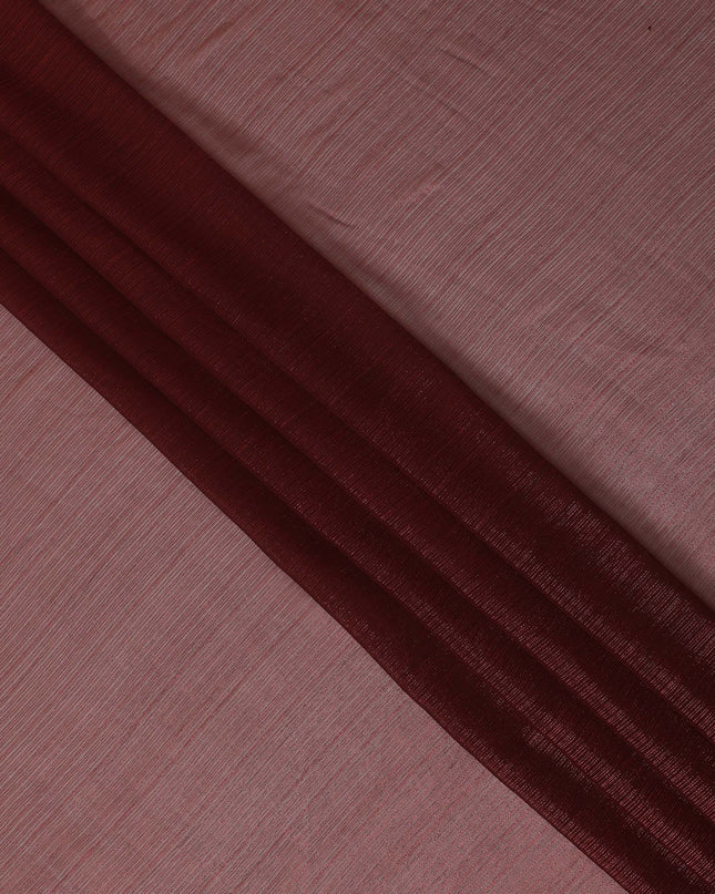 Maroon Plain Synthetic Chiffon Fabric 110 Cms Width India-D27745