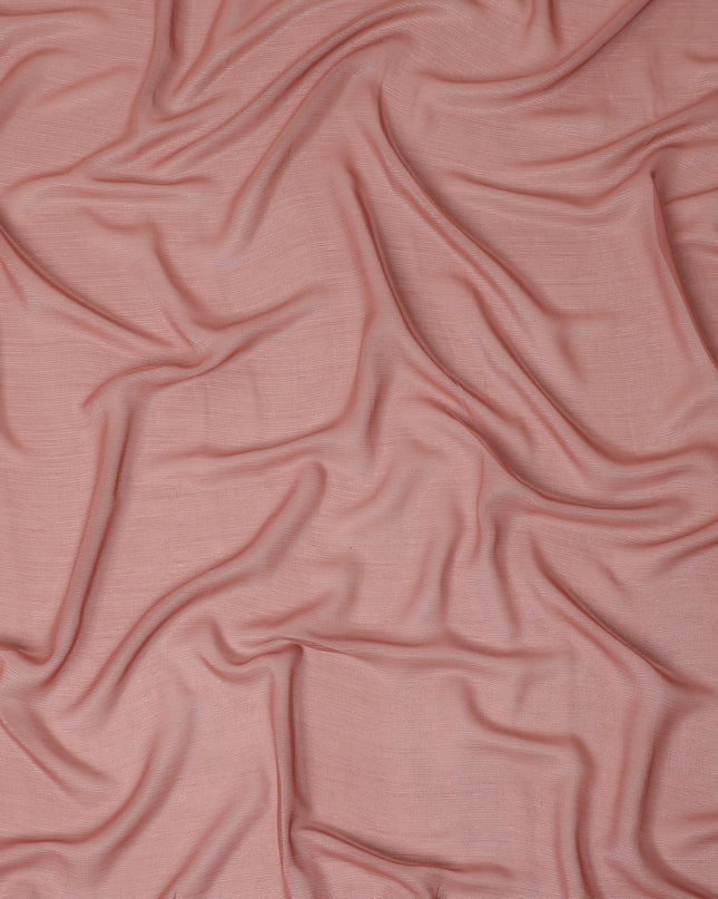 Peach Pink Plain Synthetic Chiffon Fabric 110 Cms Width India-D27753