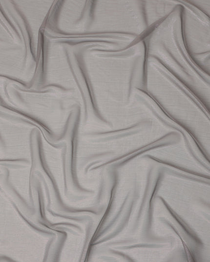 Light Grey Plain Synthetic Chiffon Fabric 110 Cms Width India-D27751