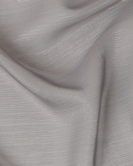 Light Grey Plain Synthetic Chiffon Fabric 110 Cms Width India-D27751