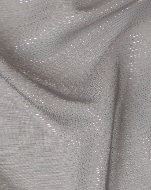 Light Grey Plain Synthetic Chiffon Fabric 110 Cms Width India-D27751