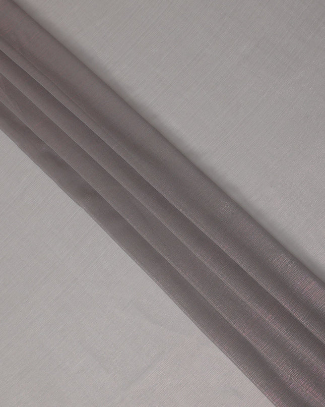 Light Grey Plain Synthetic Chiffon Fabric 110 Cms Width India-D27751
