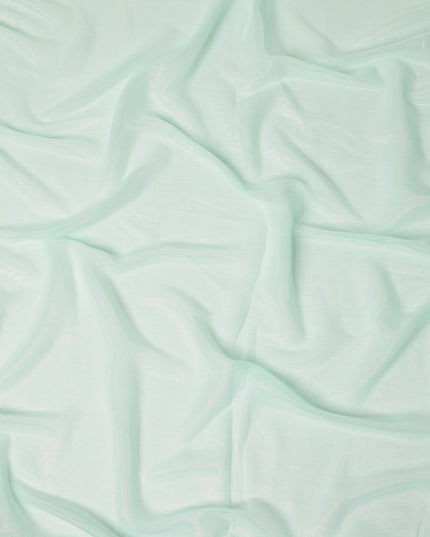 Mint Green Plain Synthetic Chiffon Fabric 110 Cms Width India-D27748