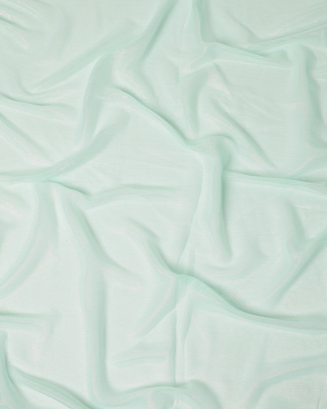 Mint Green Plain Synthetic Chiffon Fabric 110 Cms Width India-D27748