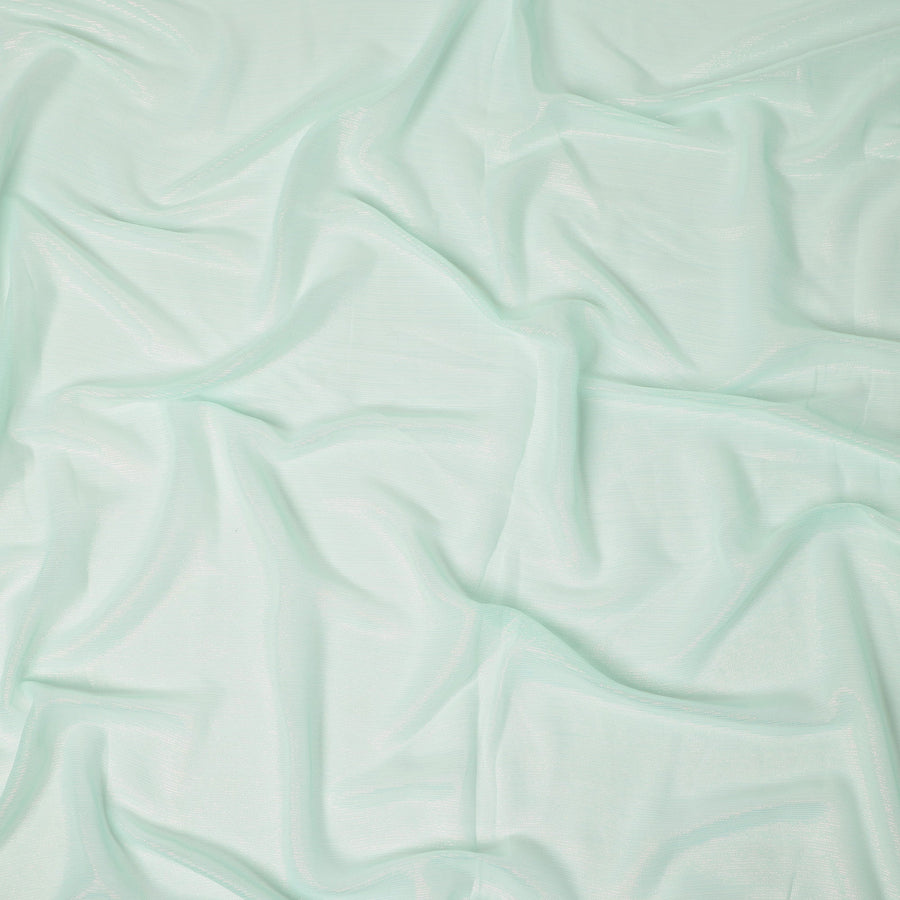 Mint Green Plain Synthetic Chiffon Fabric 110 Cms Width India-D27748