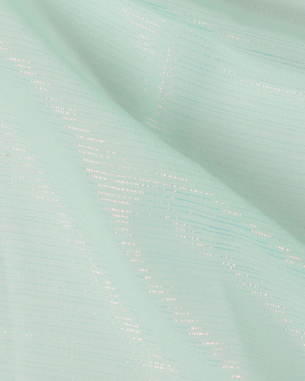 Mint Green Plain Synthetic Chiffon Fabric 110 Cms Width India-D27748