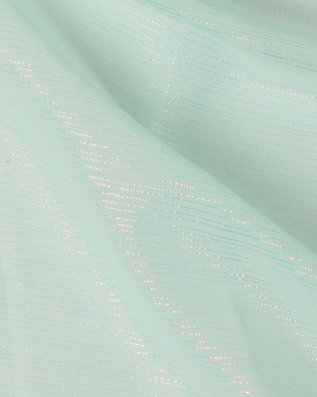 Mint Green Plain Synthetic Chiffon Fabric 110 Cms Width India-D27748