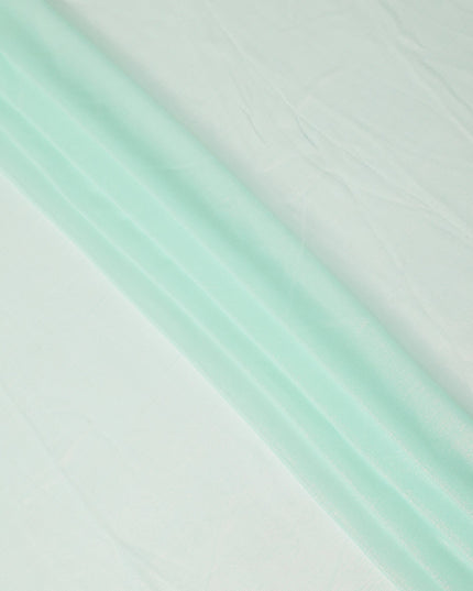 Mint Green Plain Synthetic Chiffon Fabric 110 Cms Width India-D27748
