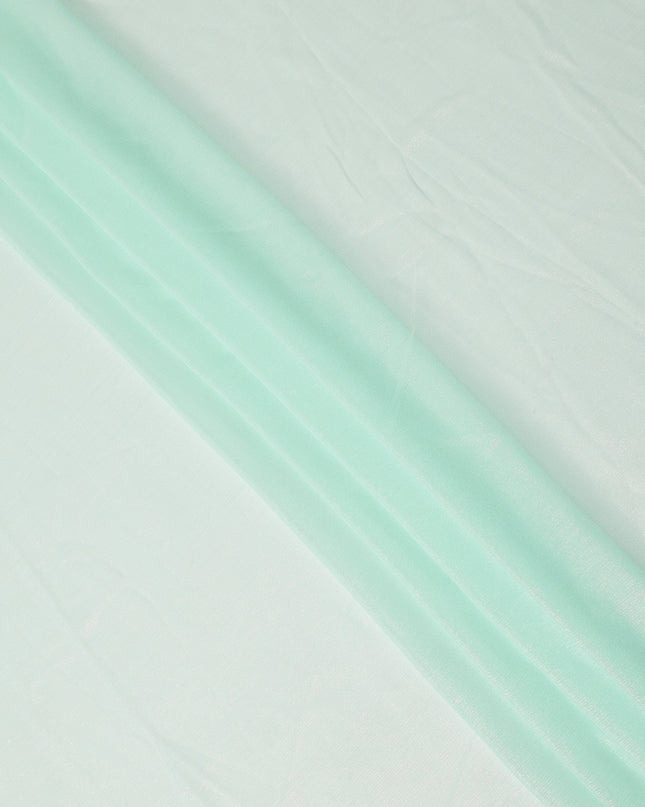 Mint Green Plain Synthetic Chiffon Fabric 110 Cms Width India-D27748
