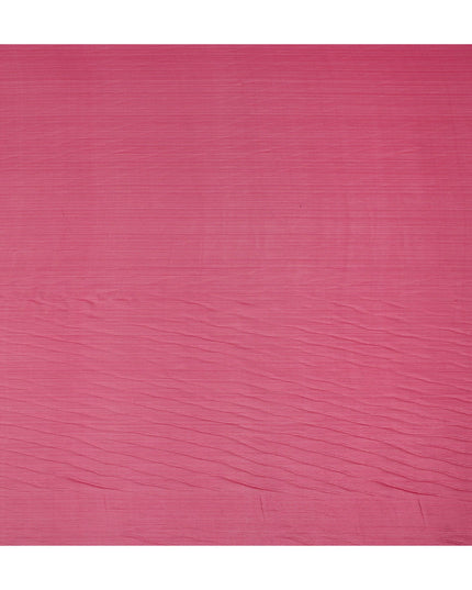 Hot Pink Plain Synthetic Chiffon Fabric 110 Cms Width India-D27750