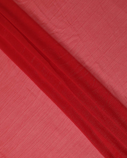Coral Plain Synthetic Chiffon Fabric 110 Cms Width India-D27746