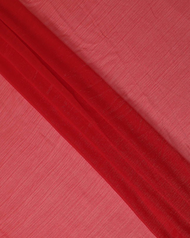 Coral Plain Synthetic Chiffon Fabric 110 Cms Width India-D27746