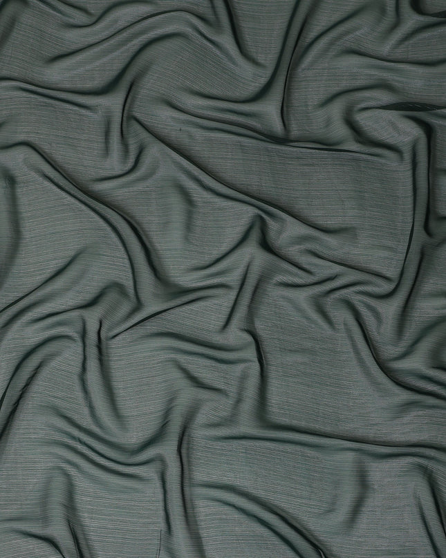 Dark Olive Green Plain Synthetic Chiffon Fabric 110 Cms Width India-D27752