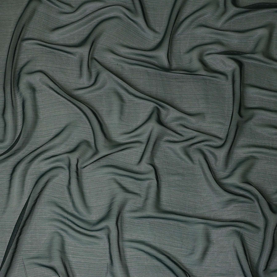 Dark Olive Green Plain Synthetic Chiffon Fabric 110 Cms Width India-D27752