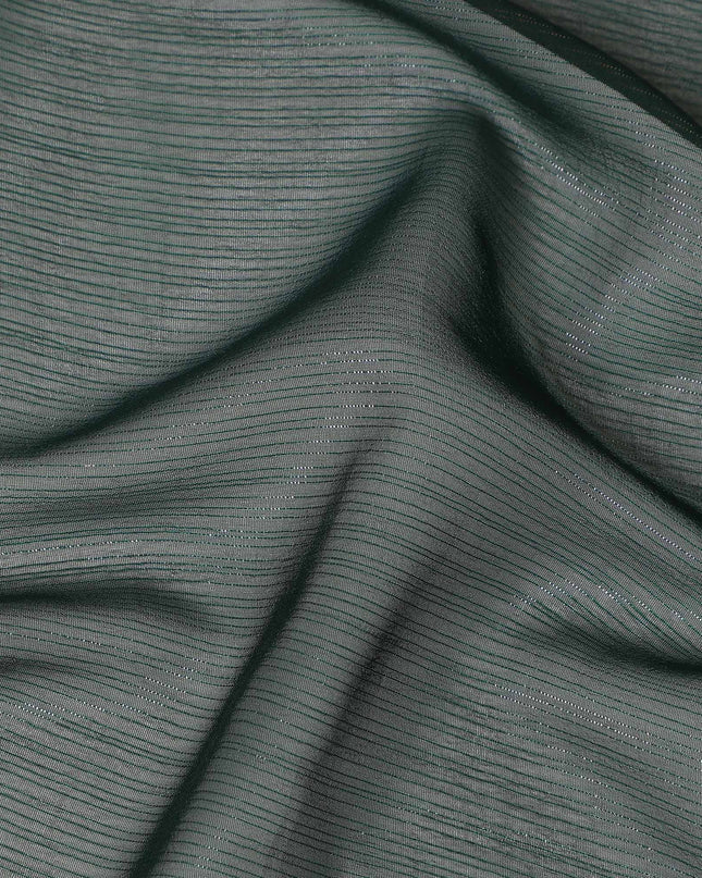 Dark Olive Green Plain Synthetic Chiffon Fabric 110 Cms Width India-D27752