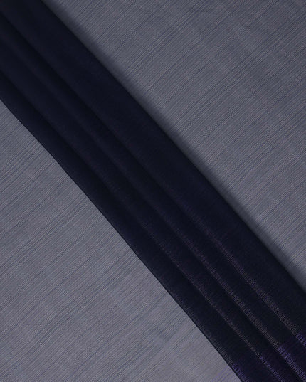 Navy Blue Plain Synthetic Chiffon Fabric 110 Cms Width India-D27747