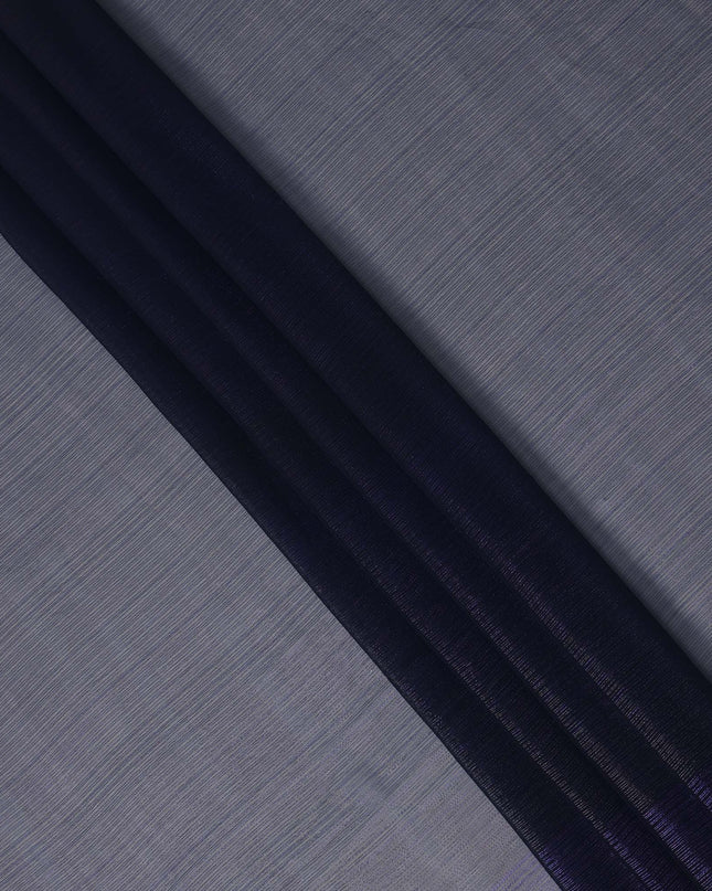Navy Blue Plain Synthetic Chiffon Fabric 110 Cms Width India-D27747