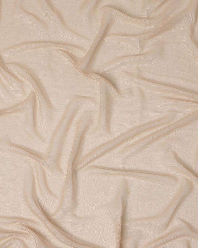 Beige Plain Synthetic Chiffon Fabric 110 Cms Width India-D27744