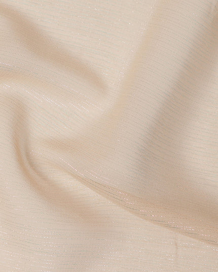 Beige Plain Synthetic Chiffon Fabric 110 Cms Width India-D27744