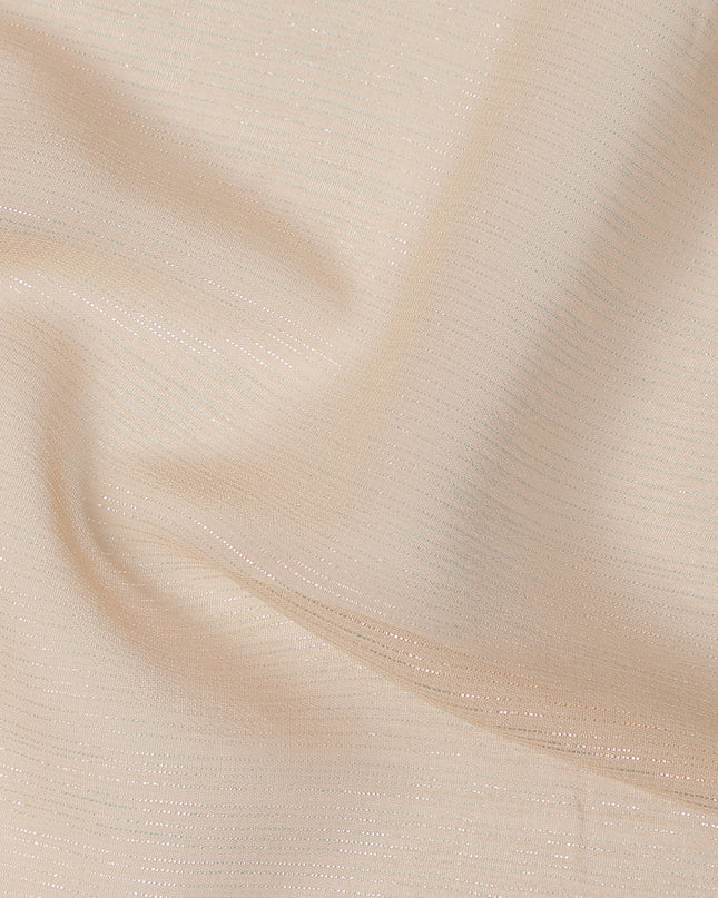 Beige Plain Synthetic Chiffon Fabric 110 Cms Width India-D27744