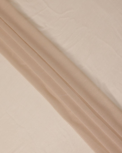 Beige Plain Synthetic Chiffon Fabric 110 Cms Width India-D27744