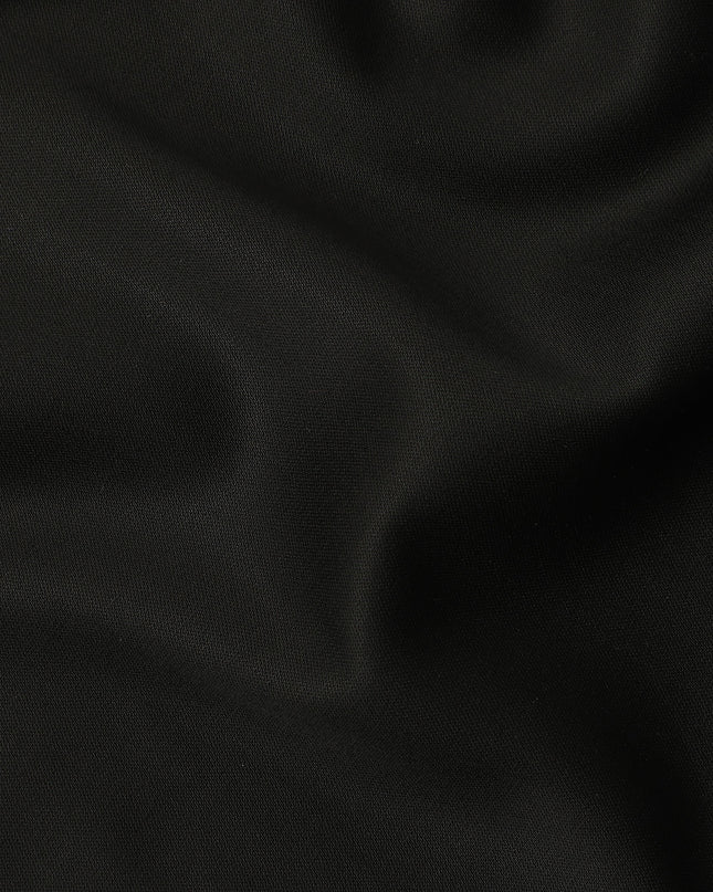 Deep Black Premium Italian Blended Wool Jacketing Fabric 150 Cms Width Smooth Soft Luxurious Durable Wrinkle Resistant Material for Blazers Jackets Formal Wear-D28611 - Regal Fabrics