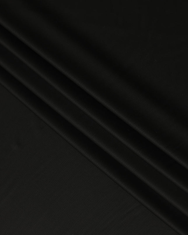 Deep Black Premium Italian Blended Wool Jacketing Fabric 150 Cms Width Smooth Soft Luxurious Durable Wrinkle Resistant Material for Blazers Jackets Formal Wear-D28611 - Regal Fabrics