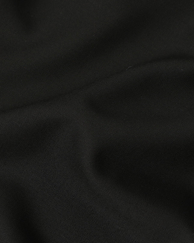 Black Solid Blended Wool Suiting Fabric 150 Cms Width Smooth Soft Durable Wrinkle Resistant Material for Formal Suits Trousers Blazers-D28612 - Regal Fabrics