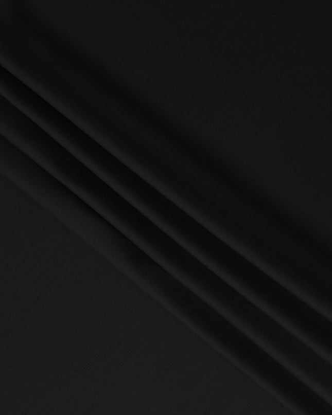 Black Solid Blended Wool Suiting Fabric 150 Cms Width Smooth Soft Durable Wrinkle Resistant Material for Formal Suits Trousers Blazers-D28612 - Regal Fabrics