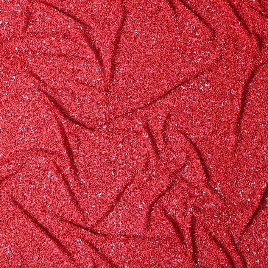 Scarlet Red Silk Georgette Sequin Fabric 110cm