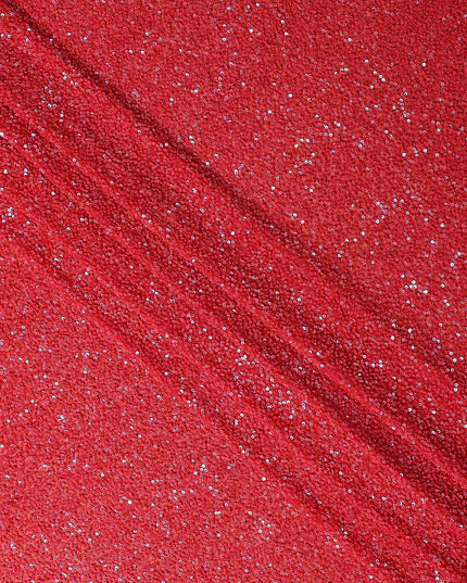 Scarlet Red Silk Georgette Sequin Fabric 110cm
