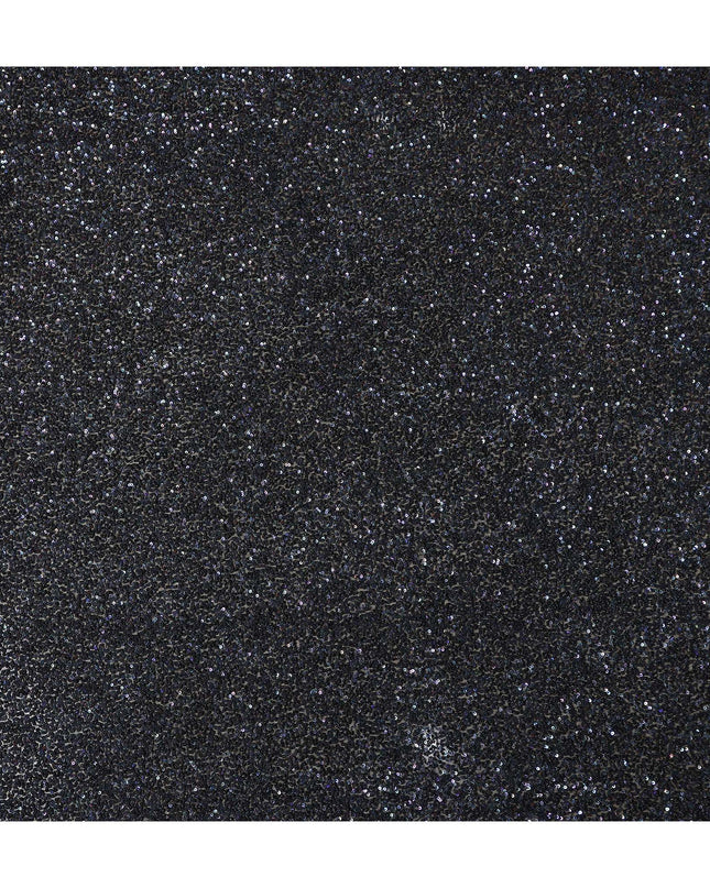 Midnight Black Silk Georgette Sequin Fabric 110cm