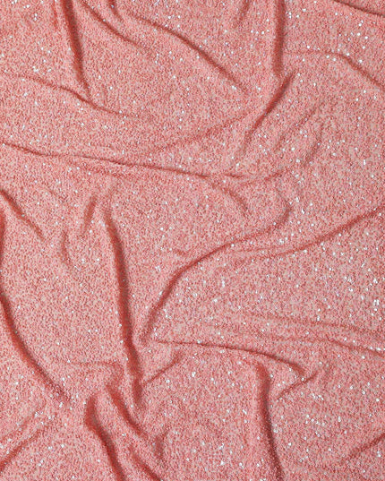 Blush Pink Silk Georgette Sequin Fabric 110cm