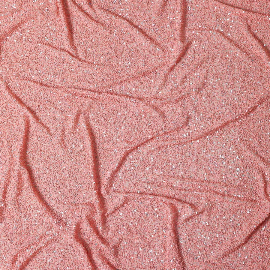 Blush Pink Silk Georgette Sequin Fabric 110cm