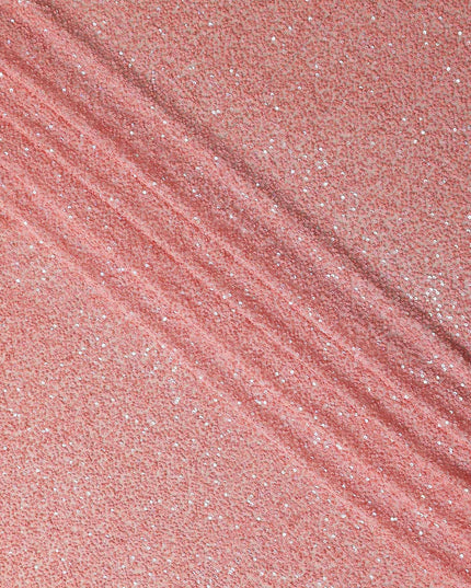Blush Pink Silk Georgette Sequin Fabric 110cm
