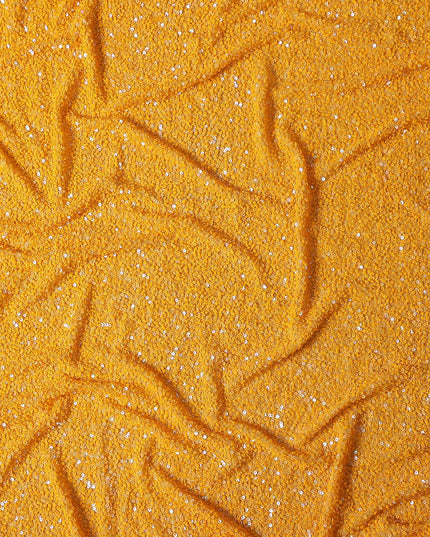 Marigold Yellow Silk Georgette Sequin Fabric 110cm