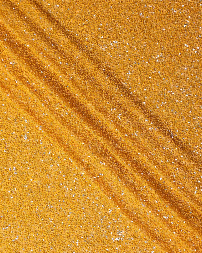 Marigold Yellow Silk Georgette Sequin Fabric 110cm
