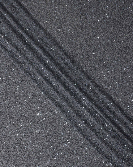 Charcoal Grey Silk Georgette Sequin Fabric 110cm