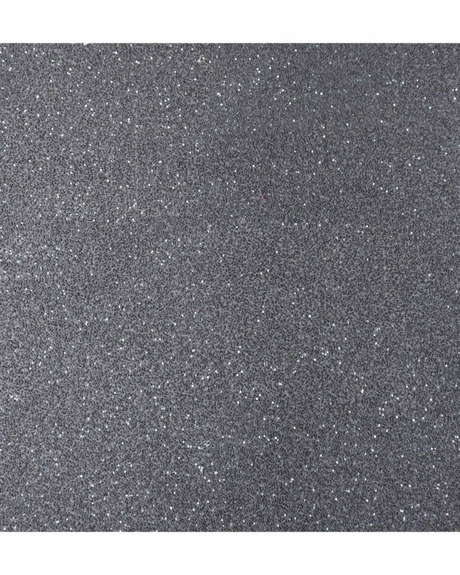 Charcoal Grey Silk Georgette Sequin Fabric 110cm