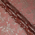 Dusty Rose Pink Silver Floral Metallic Lurex Silk Chiffon Fabric 110 Cms Wide, Made in South Korea-D27539