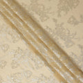 Beige Silver Floral Metallic Lurex Silk Chiffon Fabric 110 Cms Wide, Made in South Korea-D27541