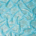Aqua Blue Silver Floral Metallic Lurex Silk Chiffon Fabric 110 Cms Wide, Made in South Korea-D27531 - Regal Fabrics