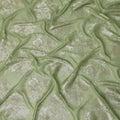 Sage Green Silver Floral Metallic Lurex Silk Chiffon Fabric 110 Cms Wide, Made in South Korea-D27532 - Regal Fabrics